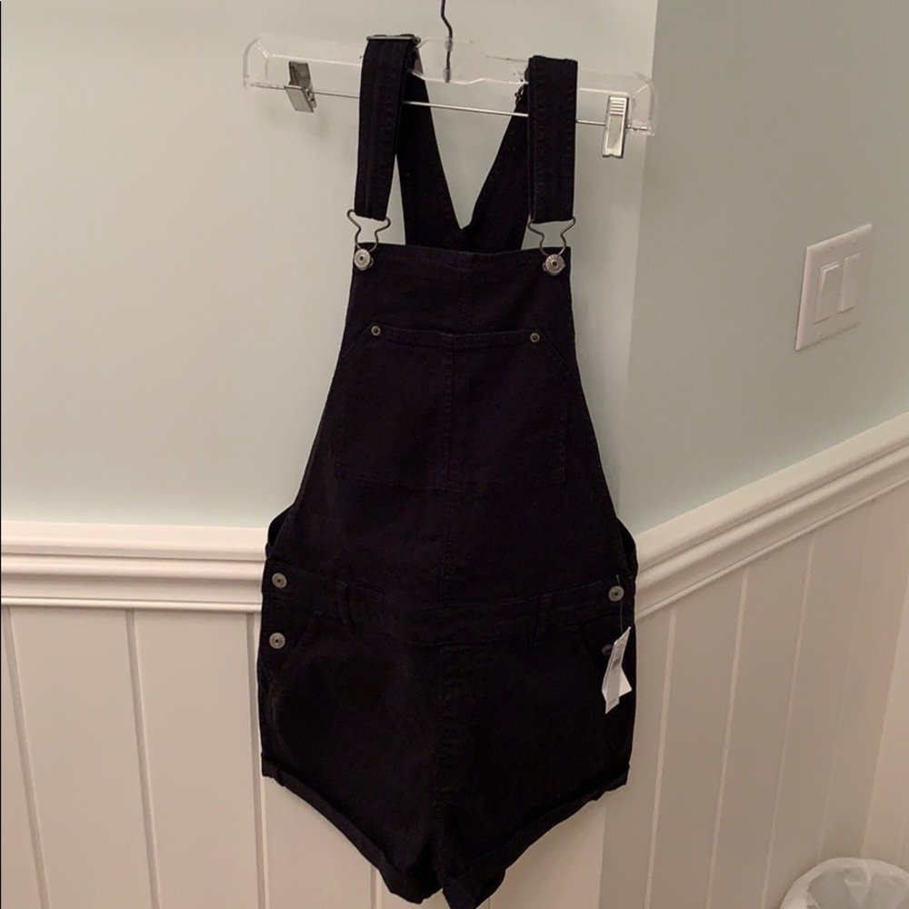 American Eagle Tomgirl Black Denim Overalls